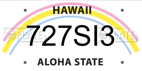 727SI3 Hawaii License Plate