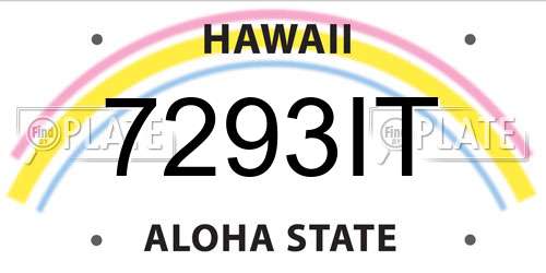 7293IT Hawaii License Plate