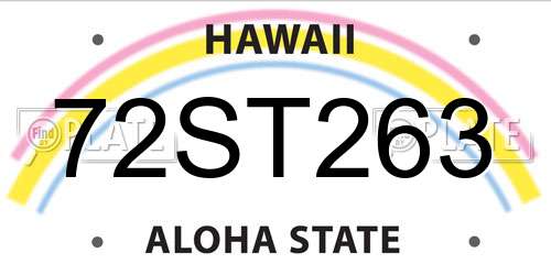 72ST263 Hawaii License Plate