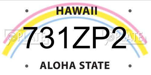 731ZP2 Hawaii License Plate