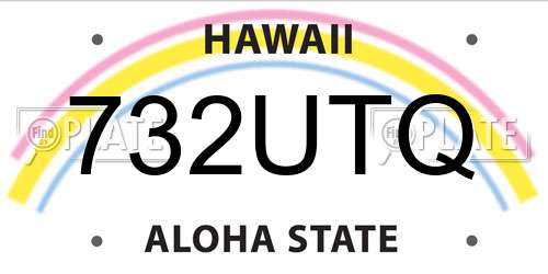 732UTQ Hawaii License Plate