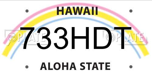 733HDT Hawaii License Plate
