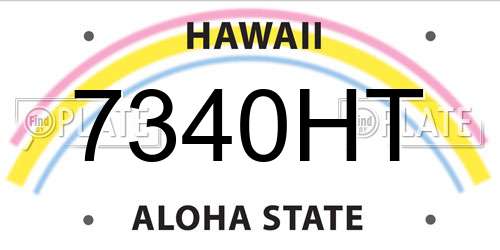 7340HT Hawaii License Plate