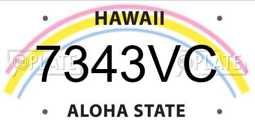 7343VC Hawaii License Plate