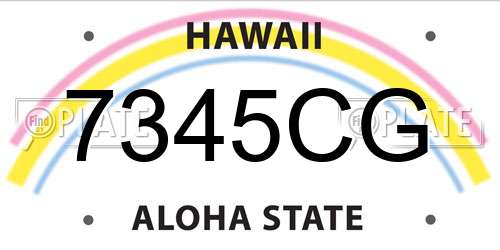 7345CG Hawaii License Plate