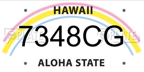 7348CG Hawaii License Plate