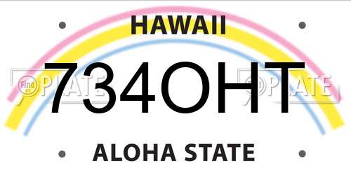 734OHT Hawaii License Plate