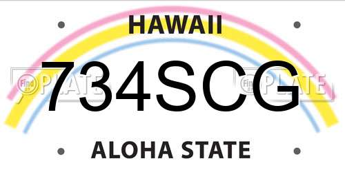 734SCG Hawaii License Plate