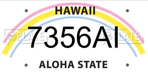 7356AI Hawaii License Plate