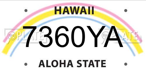 7360YA Hawaii License Plate