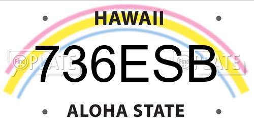 736ESB Hawaii License Plate