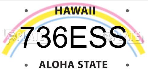 736ESS Hawaii License Plate