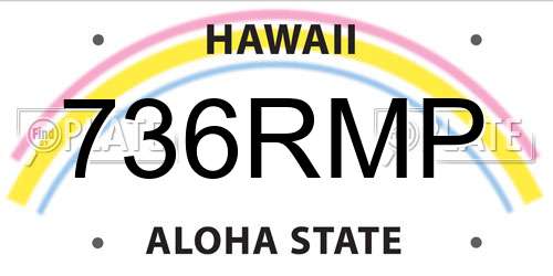 736RMP Hawaii License Plate