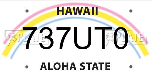 737UT0 Hawaii License Plate