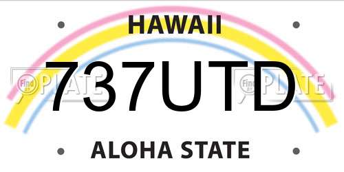 737UTD Hawaii License Plate