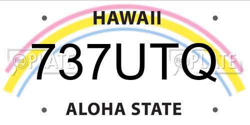 737UTQ Hawaii License Plate