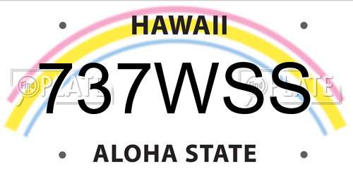 737WSS Hawaii License Plate