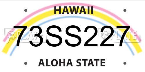 73SS227 Hawaii License Plate