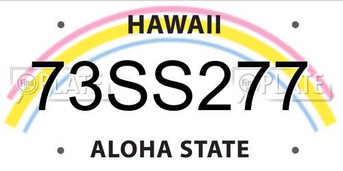 73SS277 Hawaii License Plate