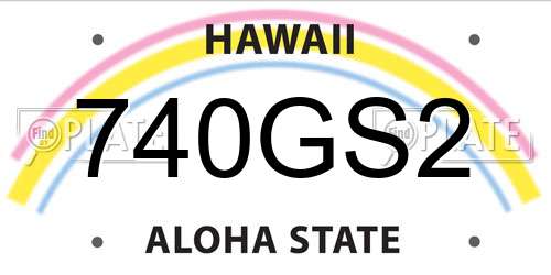 740GS2 Hawaii License Plate