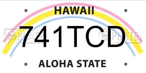 741TCD Hawaii License Plate