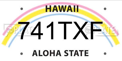 741TXF Hawaii License Plate