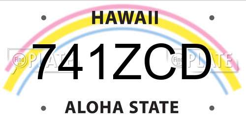 741ZCD Hawaii License Plate