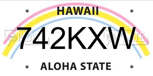 742KXW Hawaii License Plate