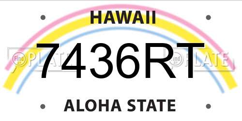 7436RT Hawaii License Plate
