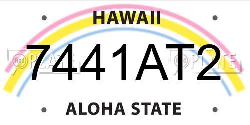 7441AT2 Hawaii License Plate