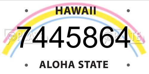 7445864 Hawaii License Plate