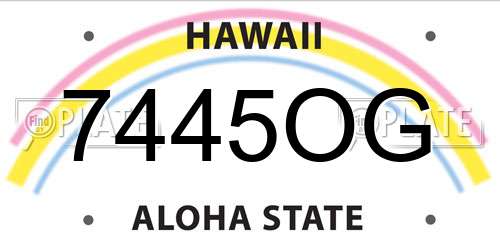 7445OG Hawaii License Plate