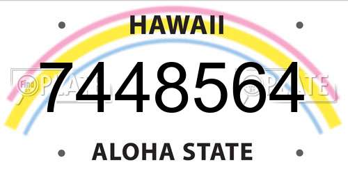 7448564 Hawaii License Plate