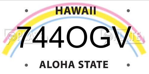 744OGV Hawaii License Plate
