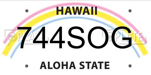 744SOG Hawaii License Plate