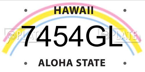7454GL Hawaii License Plate
