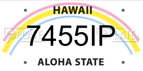 7455IP Hawaii License Plate
