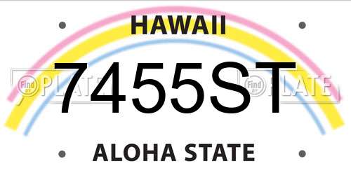 7455ST Hawaii License Plate