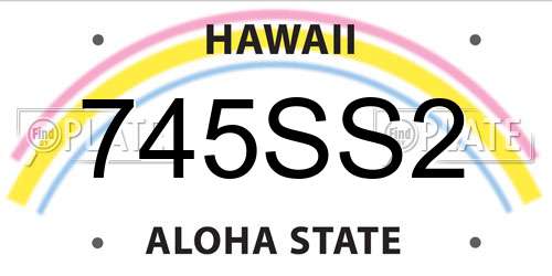 745SS2 Hawaii License Plate