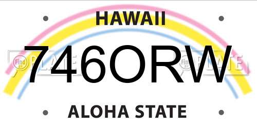 746ORW Hawaii License Plate