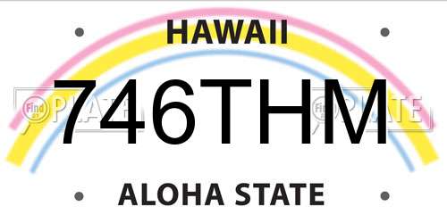 746THM Hawaii License Plate