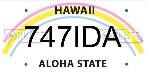 747IDA Hawaii License Plate