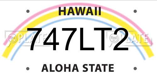 747LT2 Hawaii License Plate