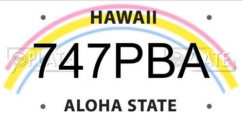 747PBA Hawaii License Plate