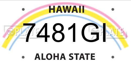 7481GI Hawaii License Plate