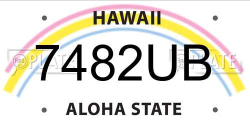 7482UB Hawaii License Plate