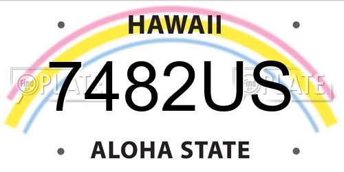 7482US Hawaii License Plate