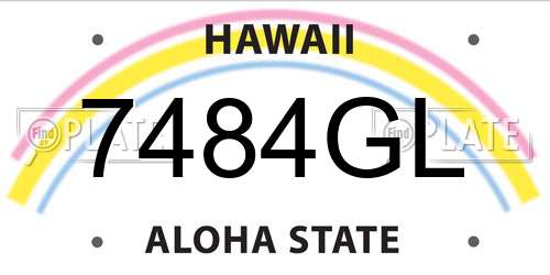 7484GL Hawaii License Plate