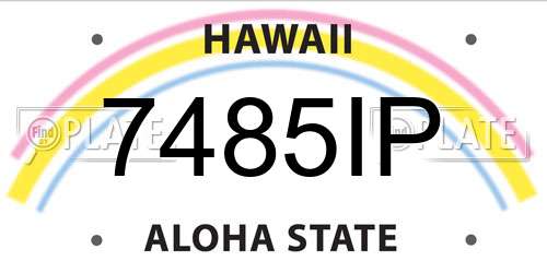 7485IP Hawaii License Plate