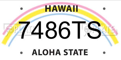 7486TS Hawaii License Plate